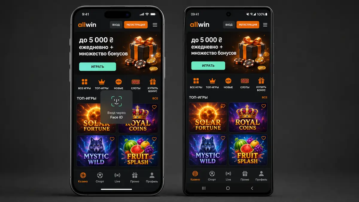 Мобильная версия Allwin UA на смартфоне